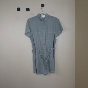 Bella Dahl Rolled Hem Utility Romper in Soft Army Size S